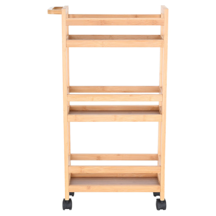 Τρόλεϊ αποθήκευσης Bamboo Essentials Estia με τρία ράφια και φυσική bamboo κατασκευή για μικρούς χώρους.