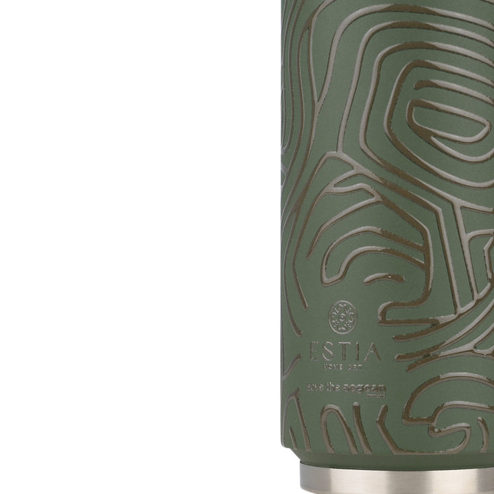 Estia Ποτήρι Θερμός Με Καλαμάκι Save The Aegean 500ml Λαδί Olive Flow