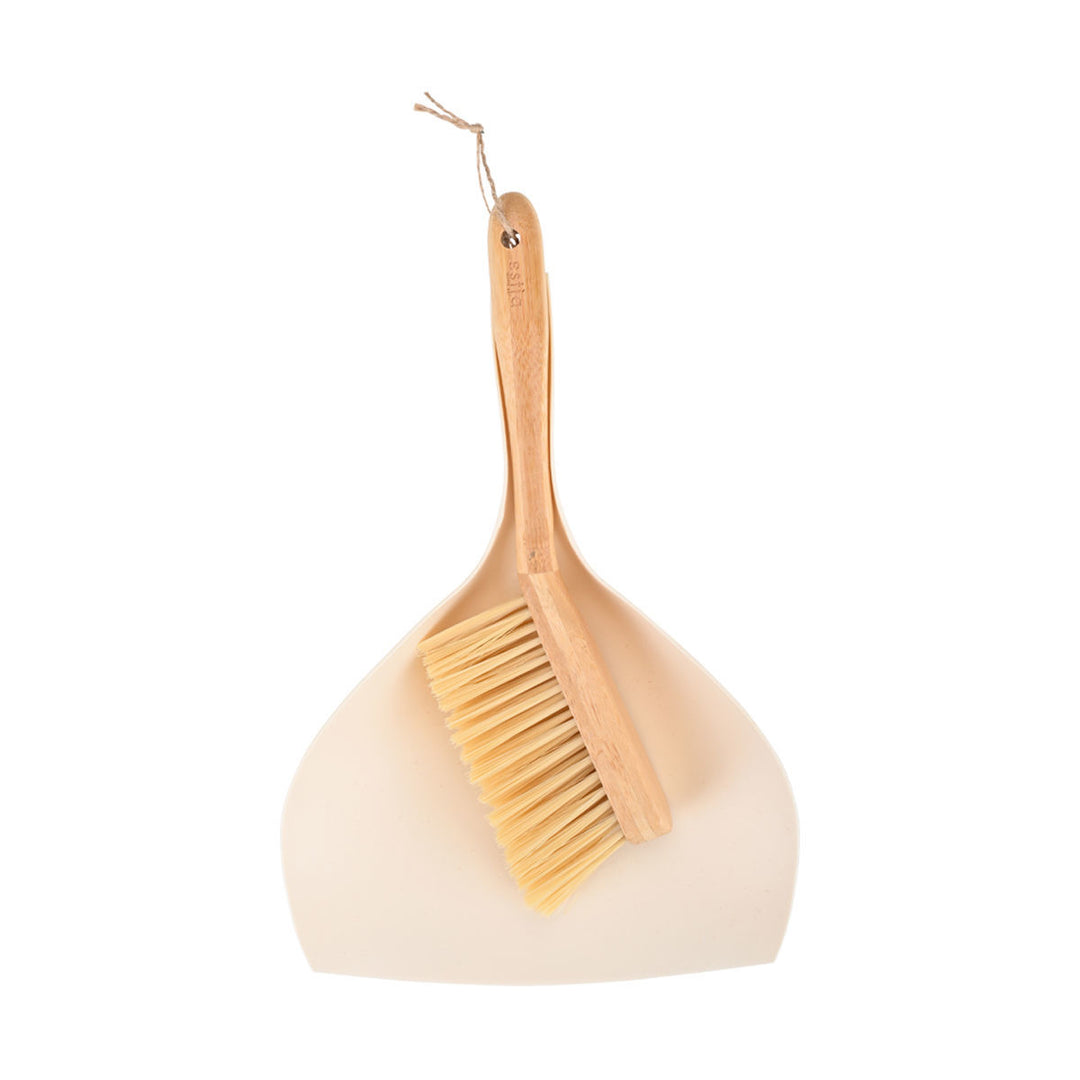 Σκούπα Με Φαράσι Χειρός Bamboo Εκρού Estia 36X23X8cm