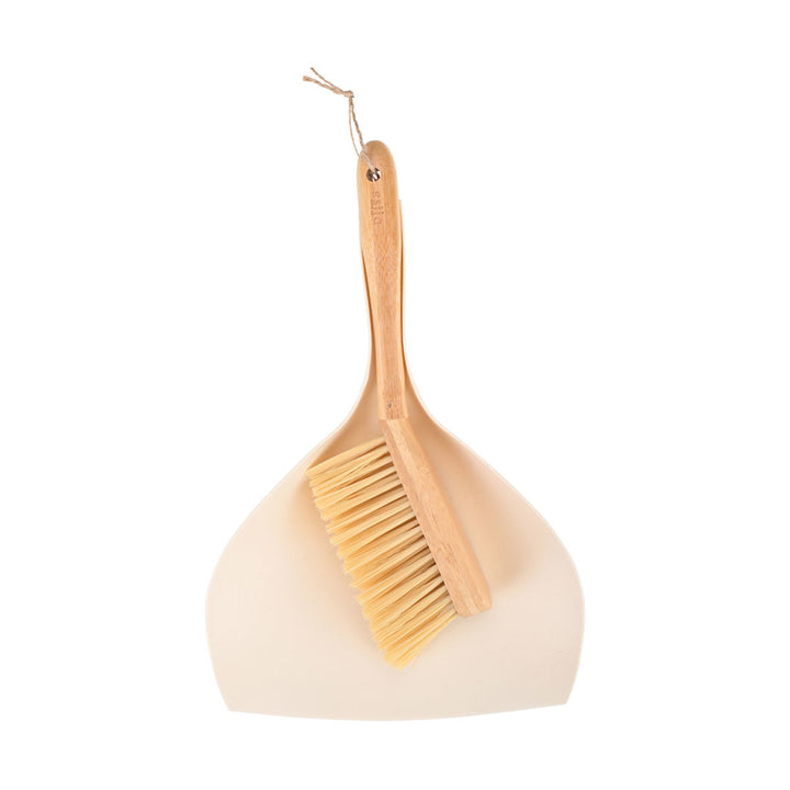 Σκούπα Με Φαράσι Χειρός Bamboo Εκρού Estia 36X23X8cm