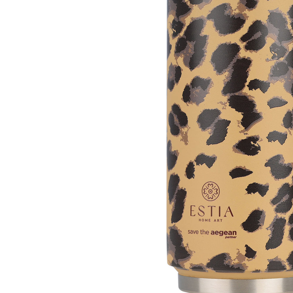 Estia Ποτήρι Θερμός Με Καλαμάκι Save The Aegean 500ml Λεοπάρ Spotted Prowl