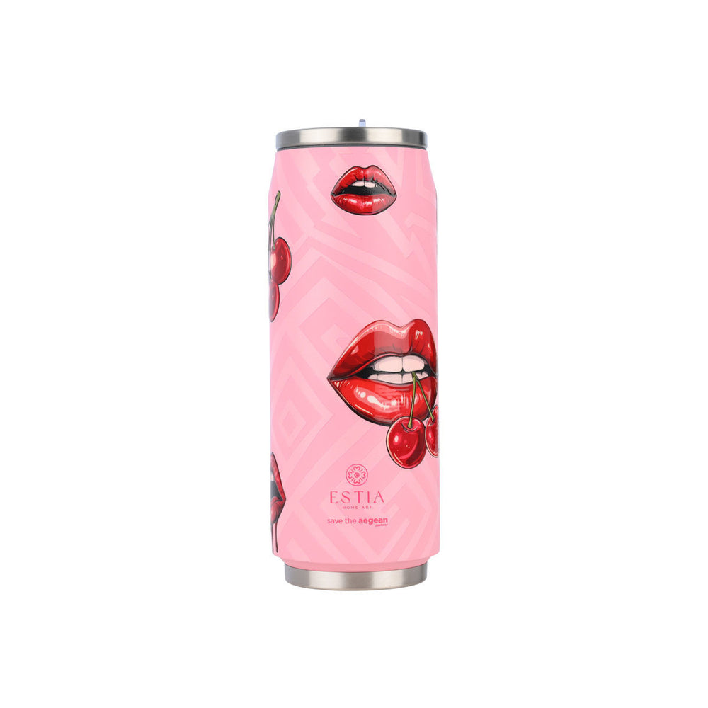 Estia Ποτήρι Θερμός Με Καλαμάκι Save The Aegean 500ml Ροζ Blush Pop