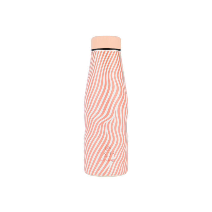 Estia Μπουκάλι Θερμός Save The Aegean 500ml Εκρού-Ροζ Ριγέ Soft Ripples