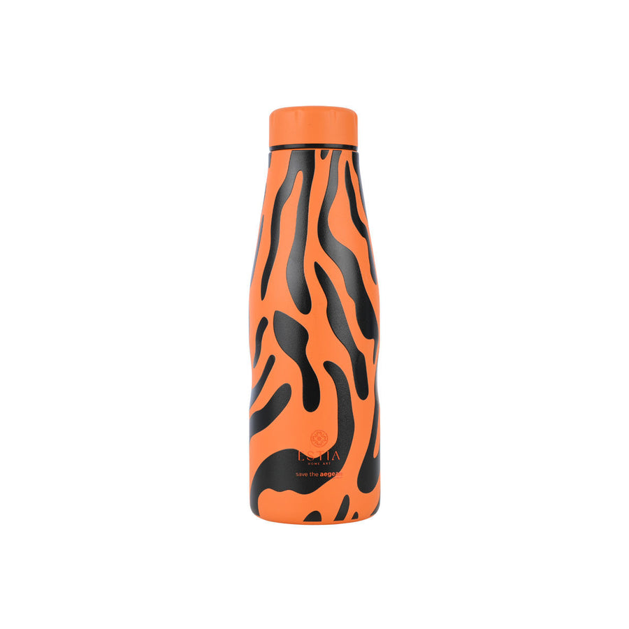 Estia Μπουκάλι Θερμός Save The Aegean 500ml Πορτοκαλί Μαύρο Wild Claw Travel Flask