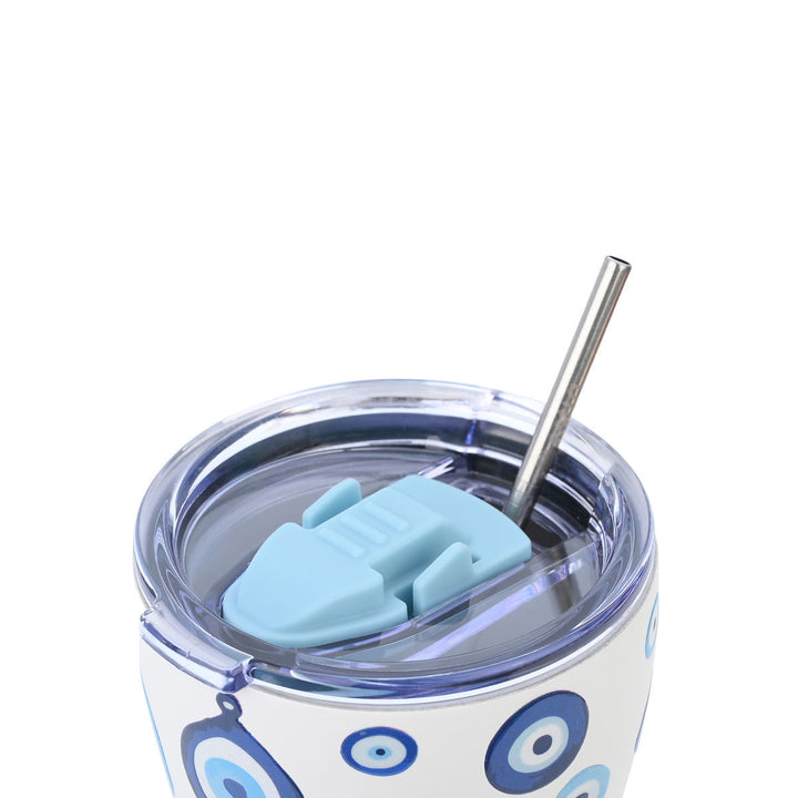 Ποτήρι καφέ Spirit of Luck Estia με καπάκι ασφαλείας και καλαμάκι ανοξείδωτο