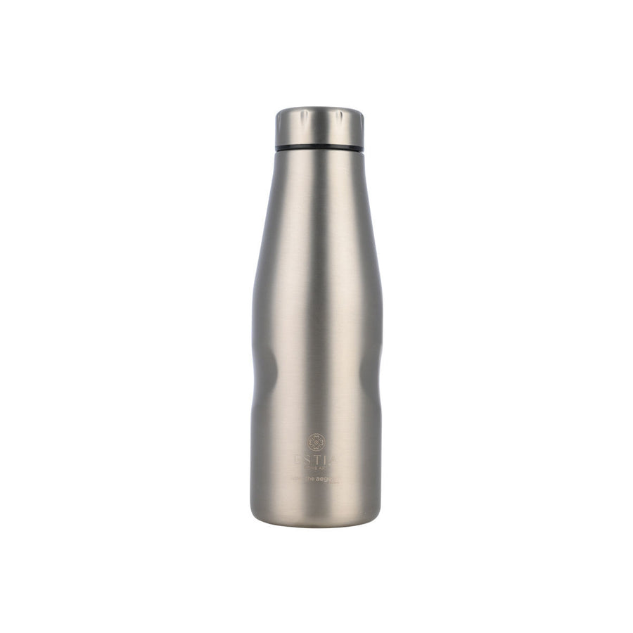Estia Μπουκάλι Θερμός Save The Aegean 500ml Ασημί Inox Steel Flow Travel Flask