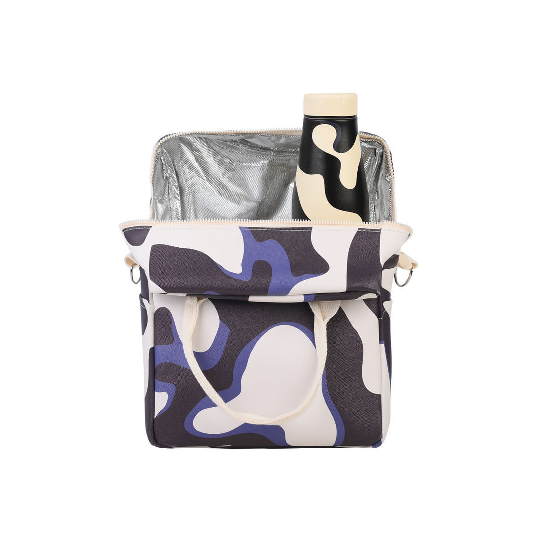 Τσάντα Φαγητού Ισοθερμική 7lt Estia Save The Aegean Εκρού Μαύρη Bold Drift