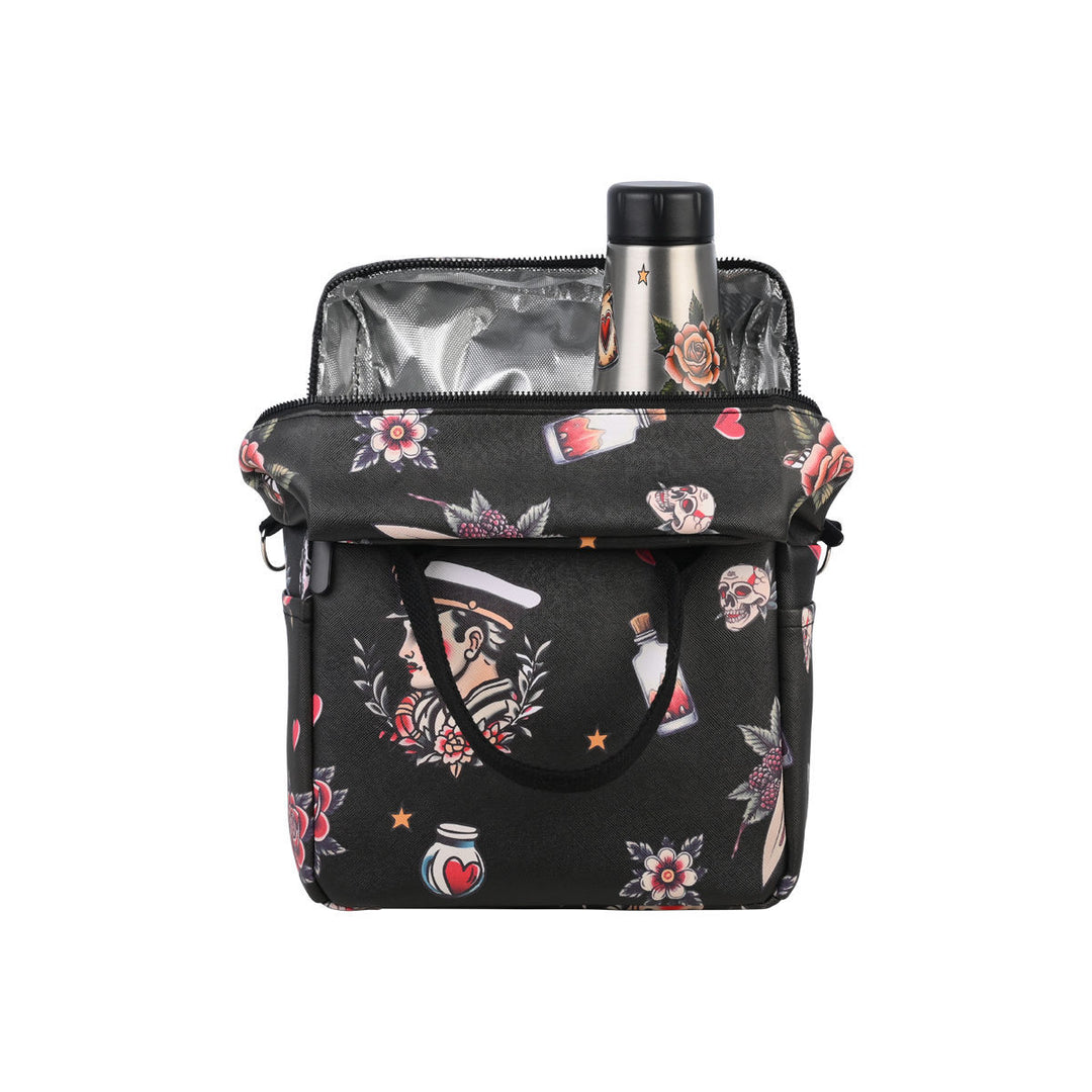 Τσάντα Φαγητού Ισοθερμική 7lt Estia Save The Aegean Μαύρη Old School Ink