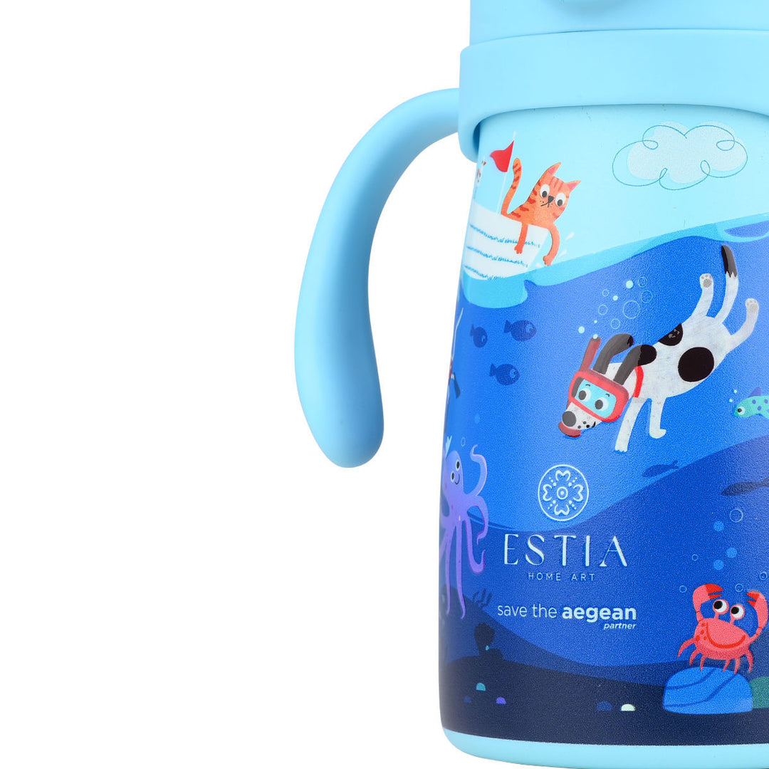 Estia Θερμός Παιδικό Με Καλαμάκι 300ml Μπλε Ocean Play