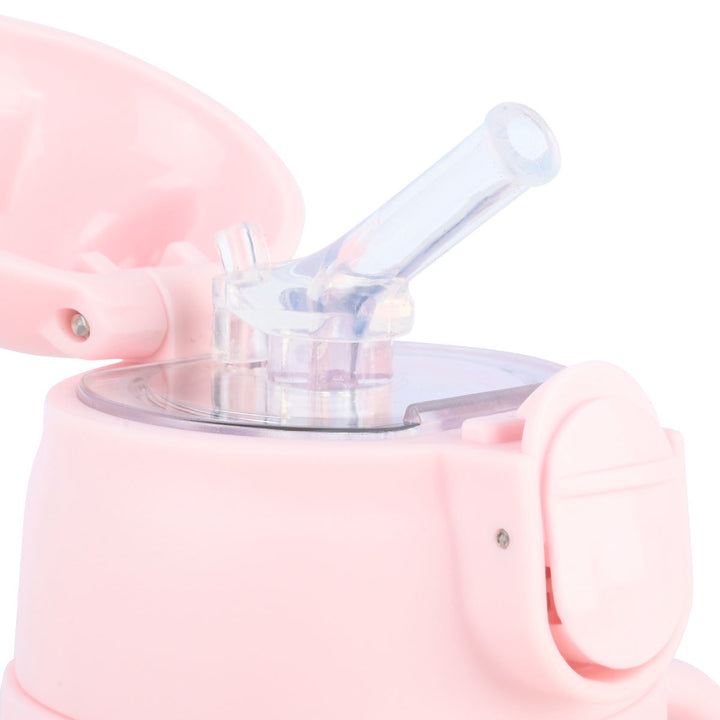 Estia Θερμός Παιδικό Με Καλαμάκι Και Λαβές 300ml Ροζ Με Ζωάκια Wild Stunts
