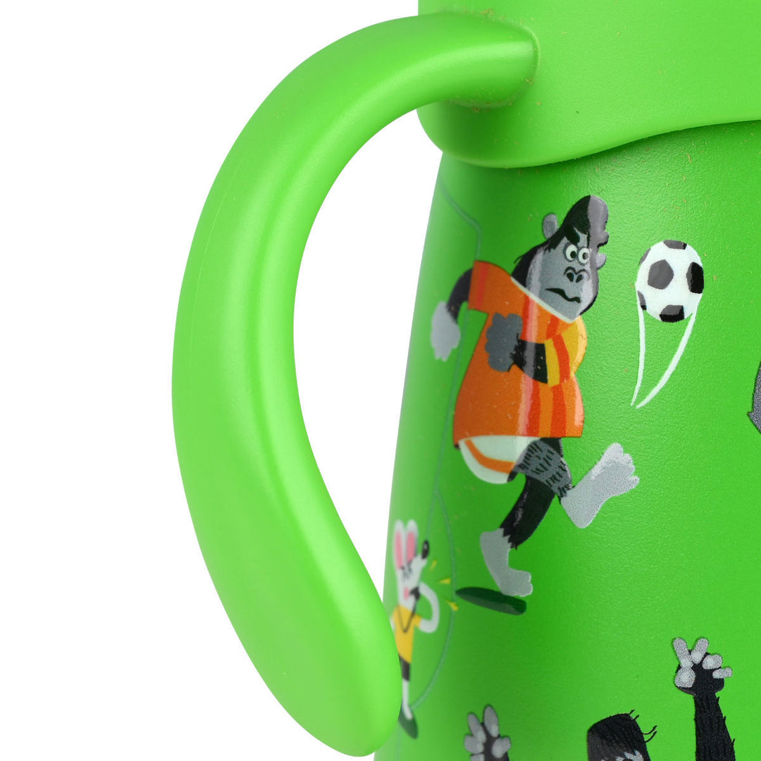 Estia Θερμός Παιδικό Με Λαβές Και Καλαμάκι 300ml Πράσινο Jungle Kick