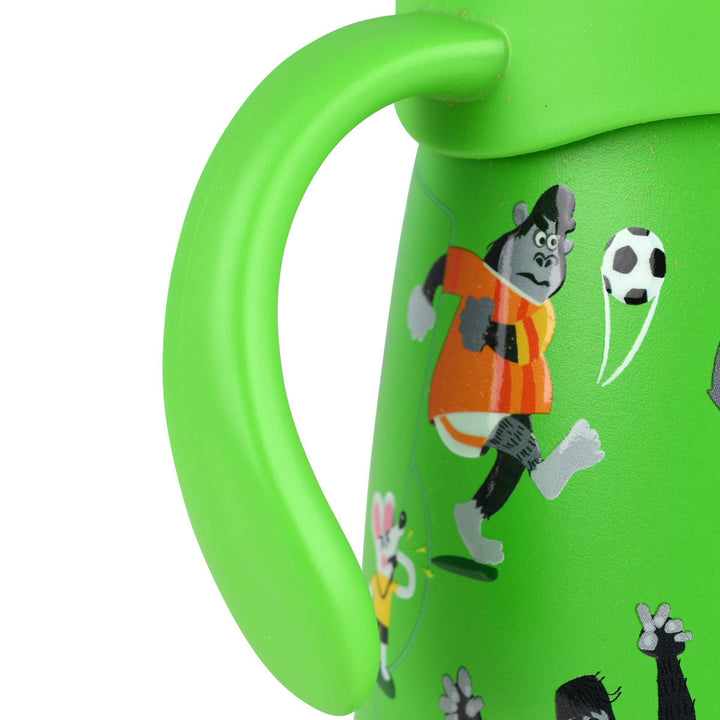 Estia Θερμός Παιδικό Με Λαβές Και Καλαμάκι 300ml Πράσινο Jungle Kick