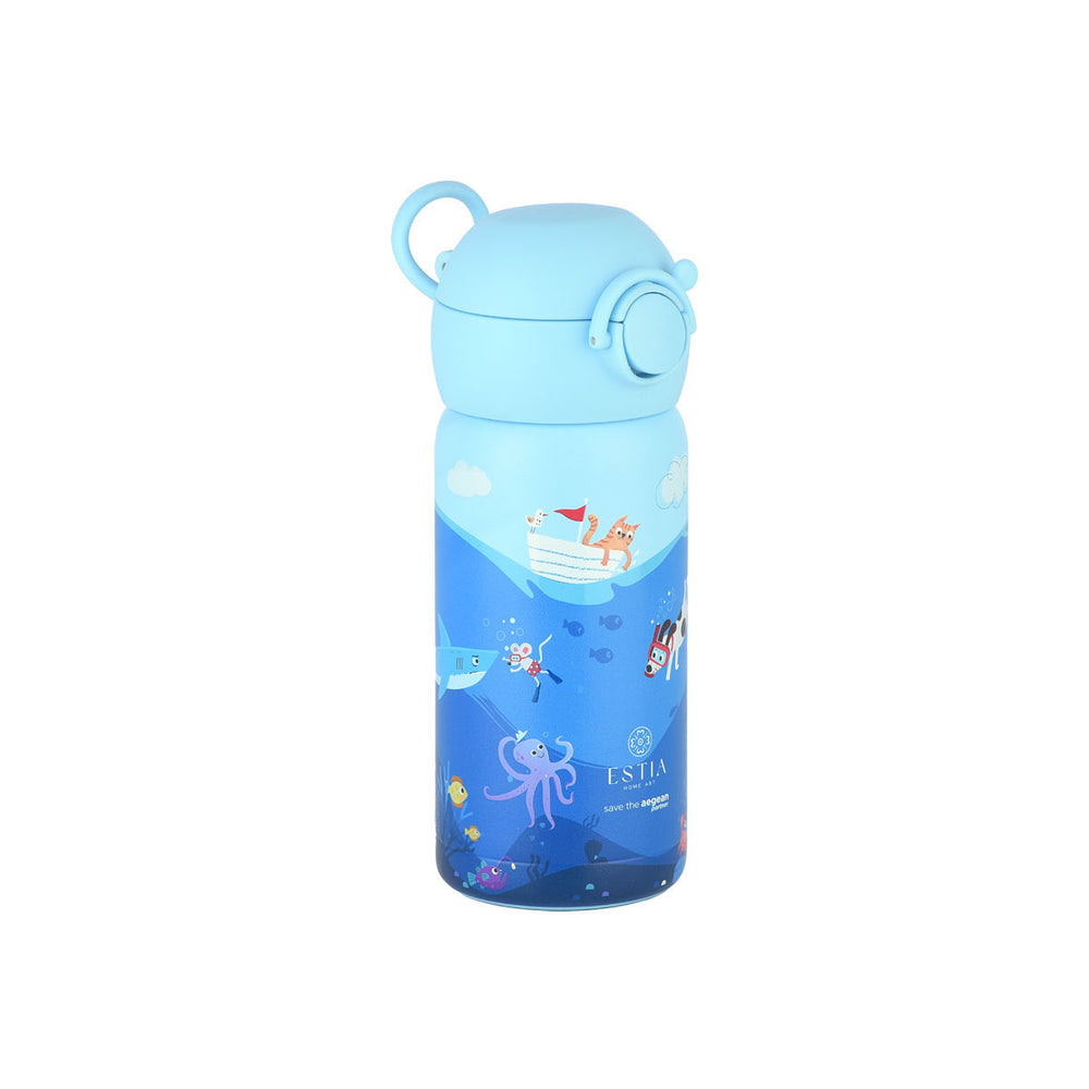 Estia Θερμός Παιδικό Με Καλαμάκι 350ml Μπλε Ocean Play