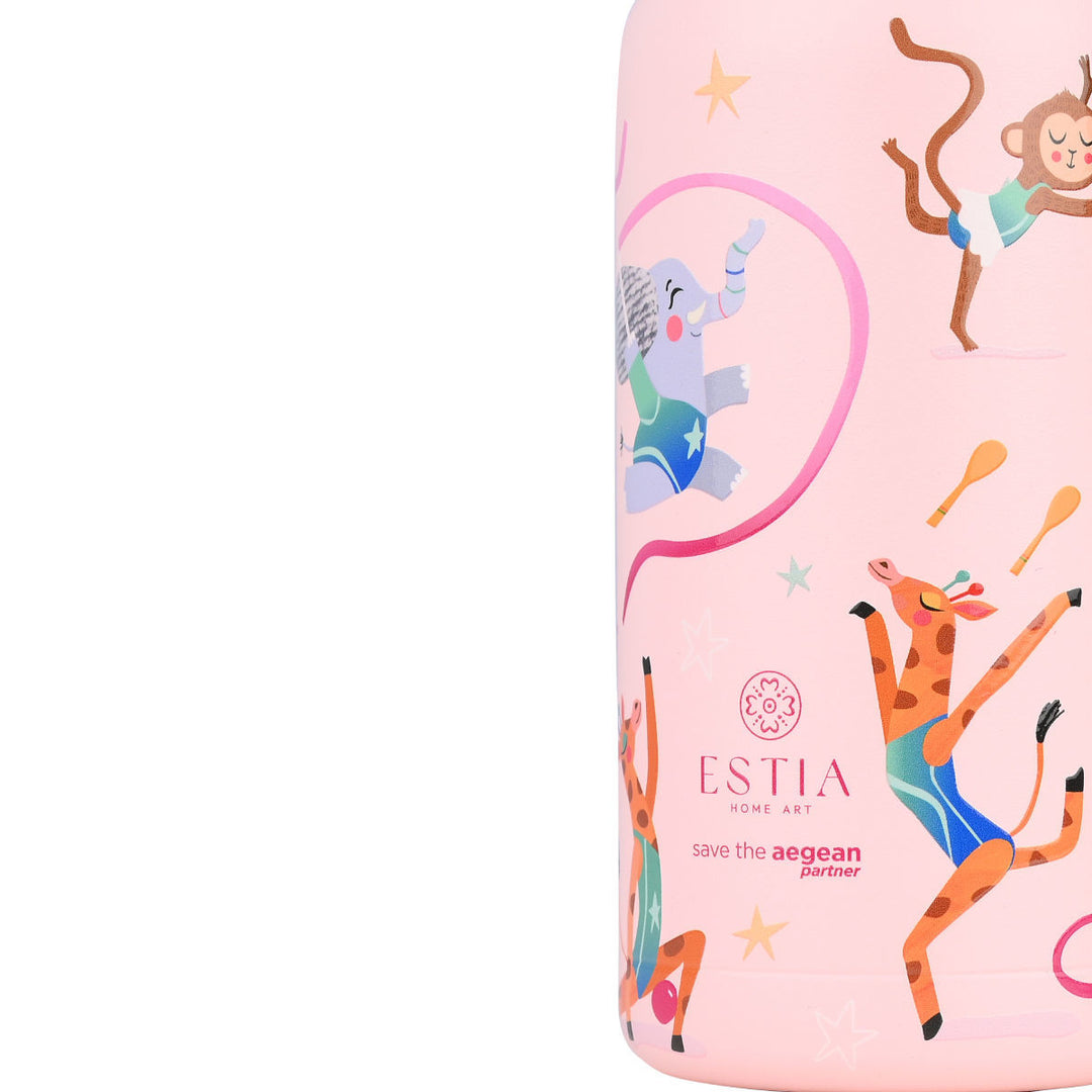 Estia Θερμός Παιδικό Με Καλαμάκι 350ml Ροζ Wild Stunts