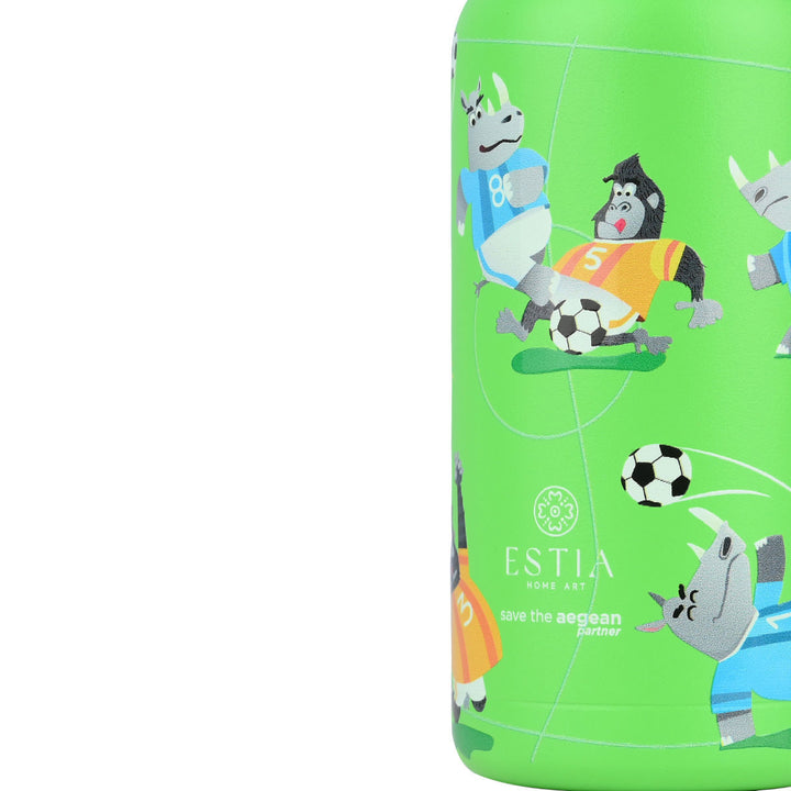 Estia Θερμός Παιδικό Με Καλαμάκι 350ml Πράσινο Jungle Kick