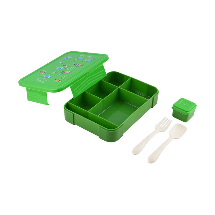 Τάπερ Estia Παιδικό Με 5 Θήκες Κουτάλι Και Πιρούνι 1330ml Πράσινο Jungle Kick