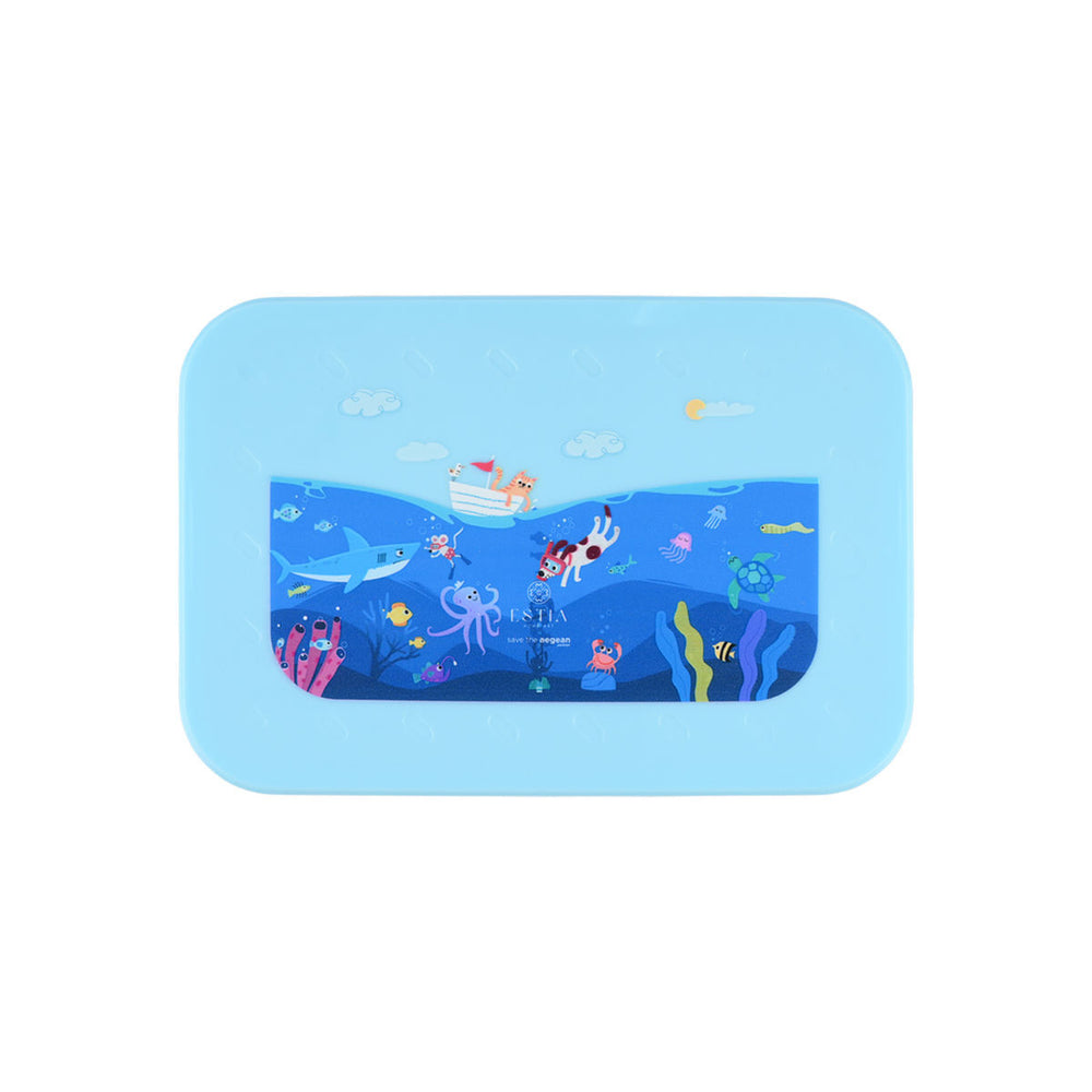 Τάπερ Estia Παιδικό Με 2 Αποσπώμενες Θήκες 900ml Μπλε Ocean Play