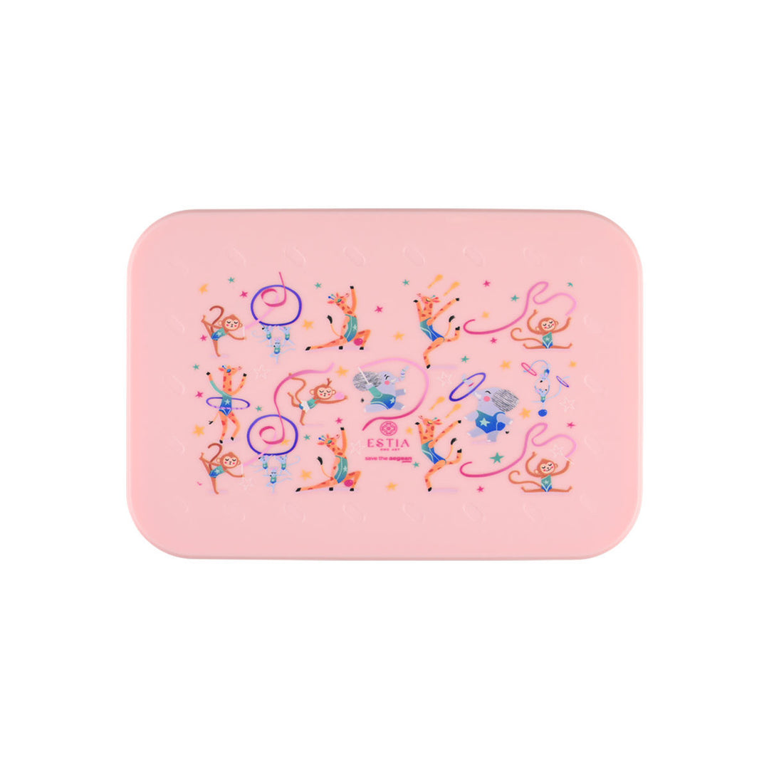 Τάπερ Estia Παιδικό Με 2 Αποσπώμενες Θήκες 900ml Ροζ Wild Stunts