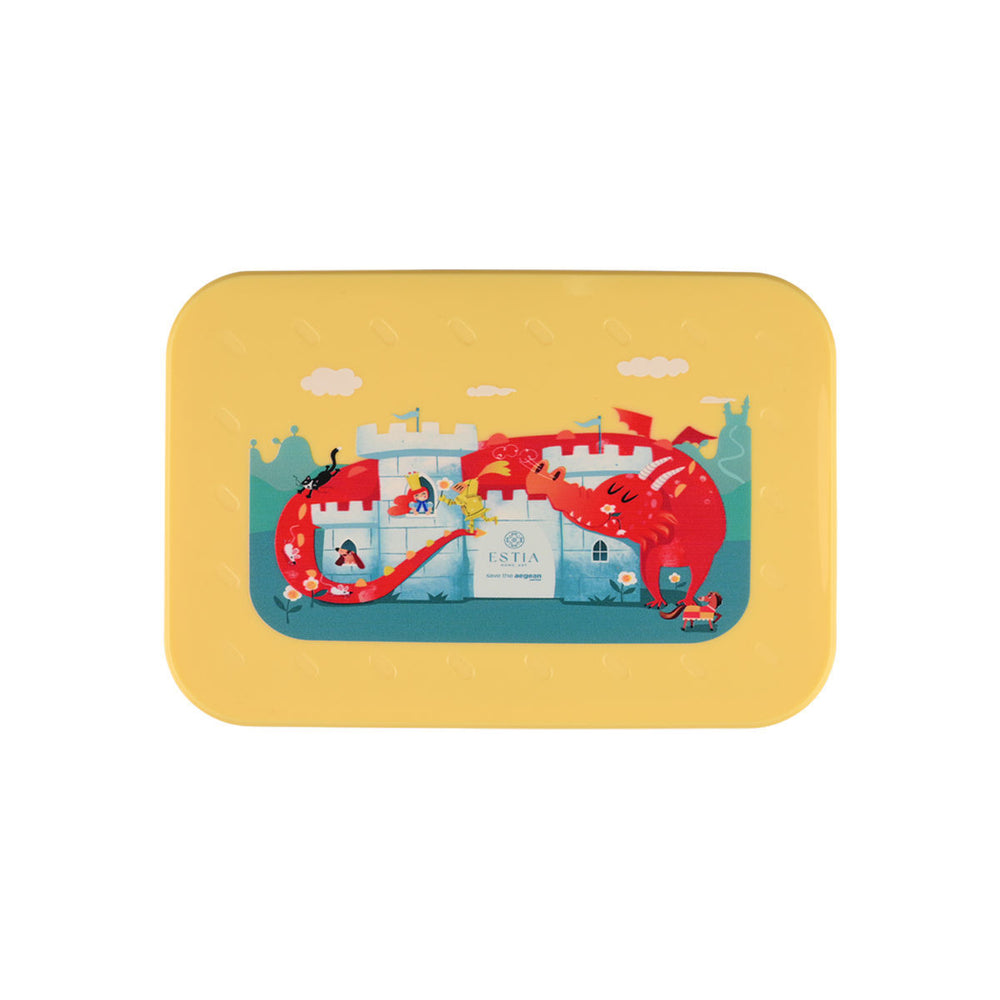 Τάπερ Estia Παιδικό Με 2 Αποσπώμενες Θήκες 900ml Κίτρινο Fortress Dragon