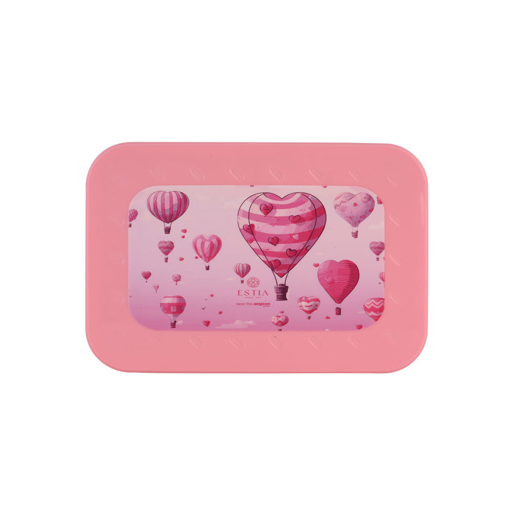 Τάπερ Estia Παιδικό Με 2 Αποσπώμενες Θήκες 900ml Ροζ Love Ascend