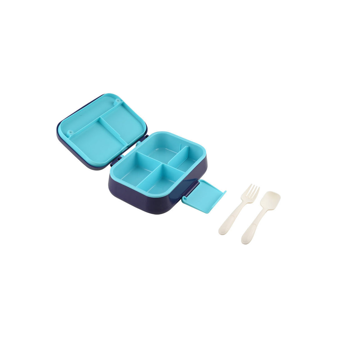 Τάπερ Estia Παιδικό 2 Επιπέδων Με Κουτάλι Και Πιρούνι 1030ml Μπλε Solar Jump