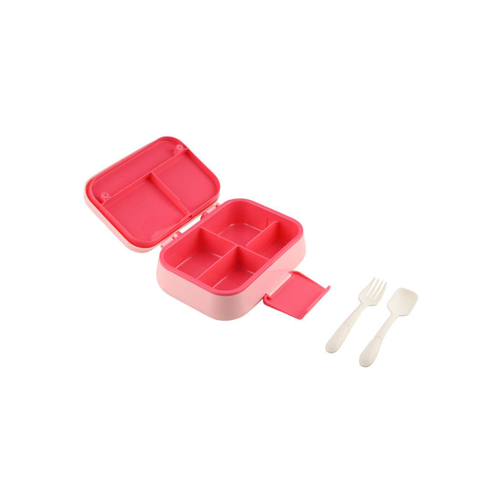 Τάπερ Estia Παιδικό 2 Επιπέδων Με Κουτάλι Και Πιρούνι 1030ml Ροζ Wild Stunts