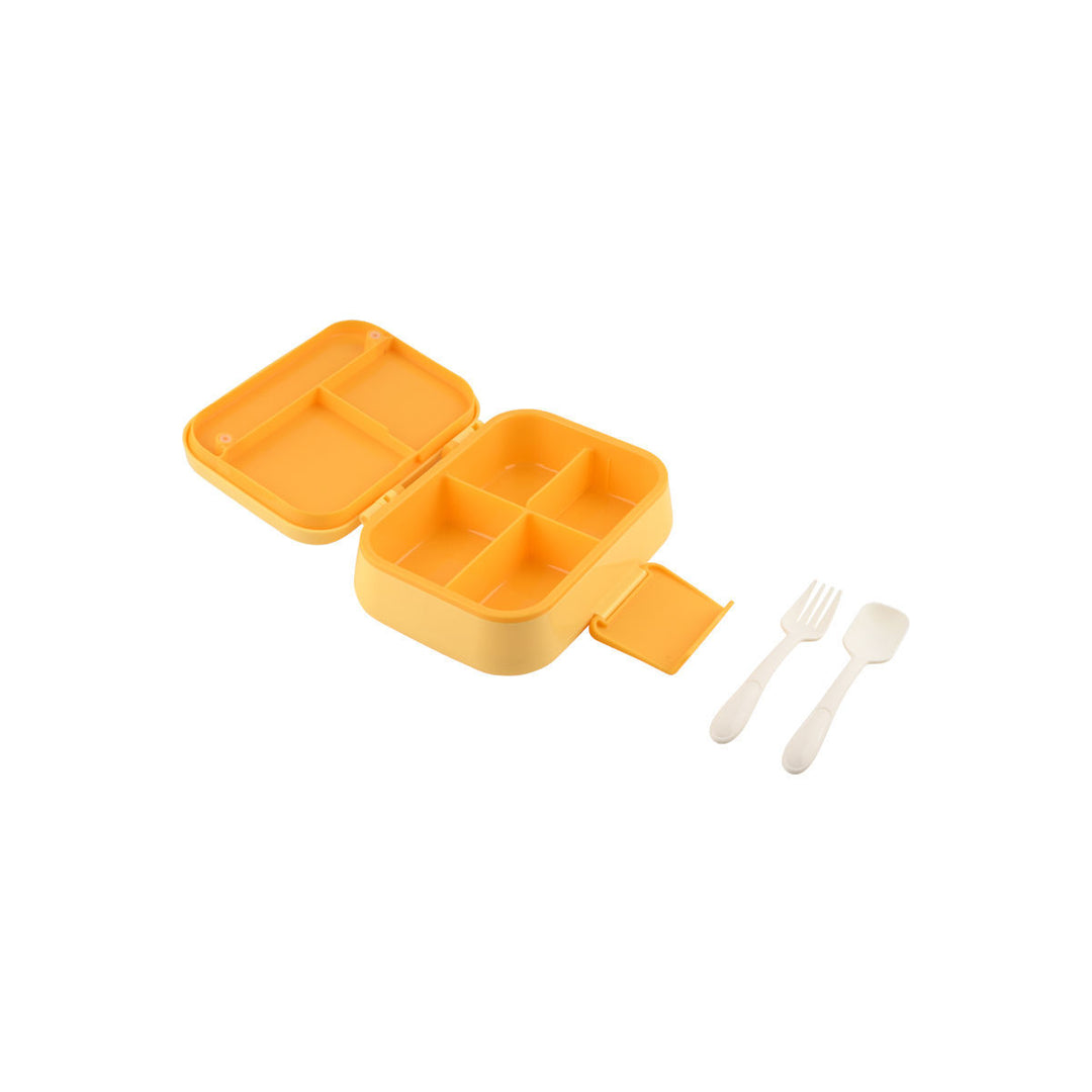 Τάπερ Estia Παιδικό 2 Επιπέδων Με Κουτάλι Και Πιρούνι 1030ml Κίτρινο Fortress Dragon