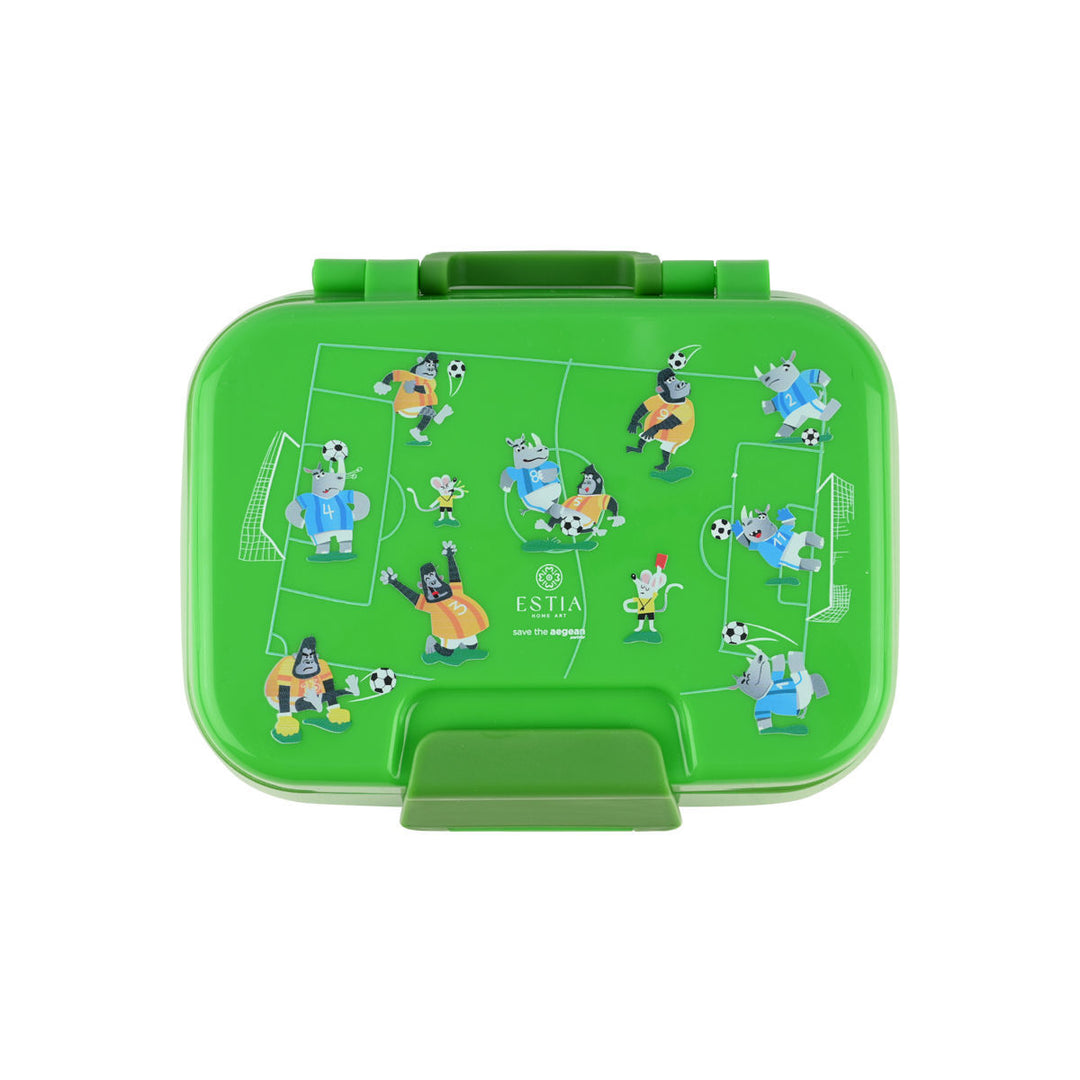 Τάπερ Estia Παιδικό 2 Επιπέδων Με Κουτάλι Και Πιρούνι 1030ml Πράσινο Jungle Kick