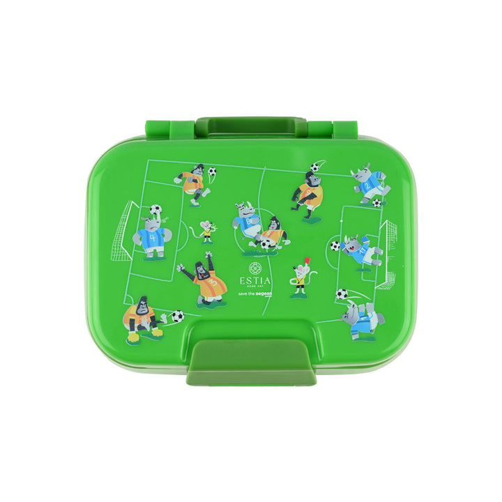 Τάπερ Estia Παιδικό 2 Επιπέδων Με Κουτάλι Και Πιρούνι 1030ml Πράσινο Jungle Kick