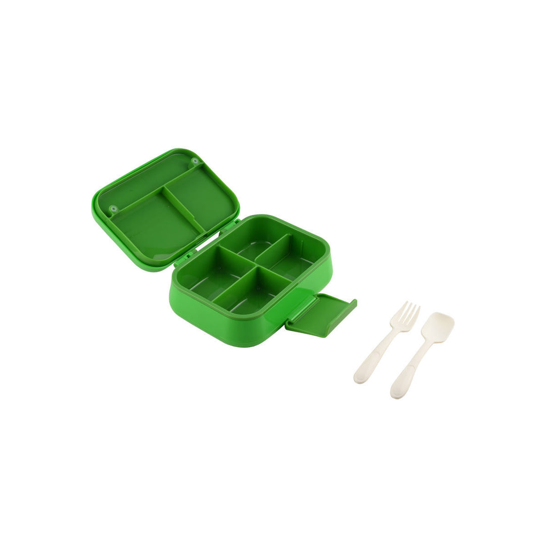 Τάπερ Estia Παιδικό 2 Επιπέδων Με Κουτάλι Και Πιρούνι 1030ml Πράσινο Jungle Kick