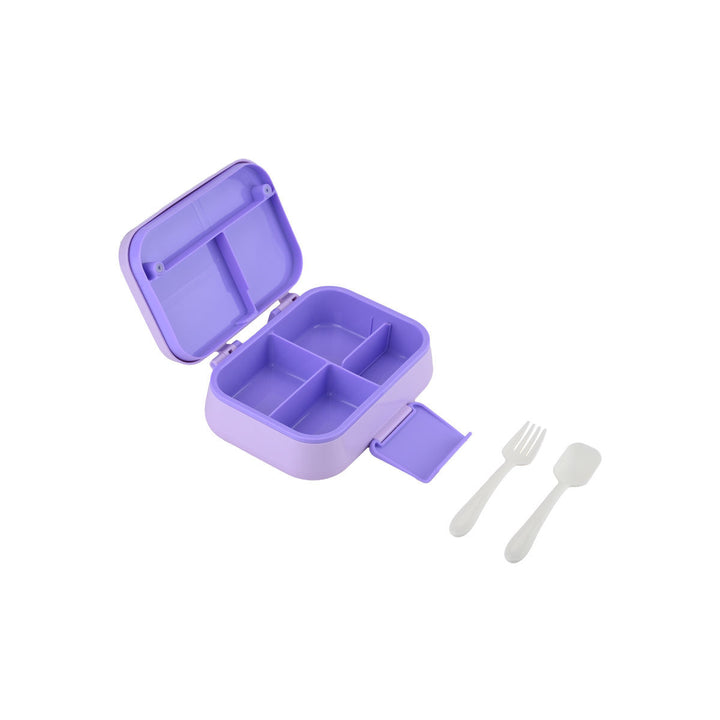 Τάπερ Estia Παιδικό 2 Επιπέδων Με Κουτάλι Και Πιρούνι 1030ml Μωβ Fairy Tales