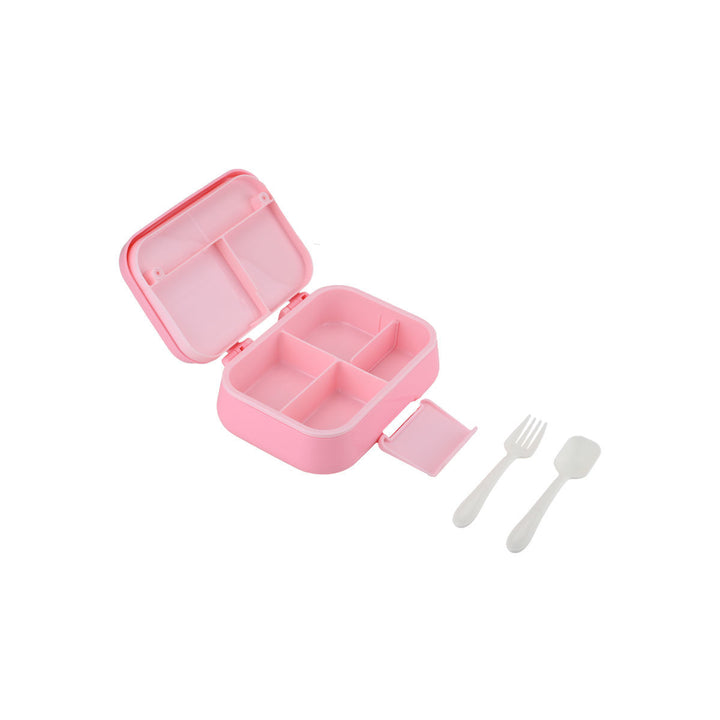 Τάπερ Estia Παιδικό 2 Επιπέδων Με Κουτάλι Και Πιρούνι 1030ml Ροζ Rainbow Dreams