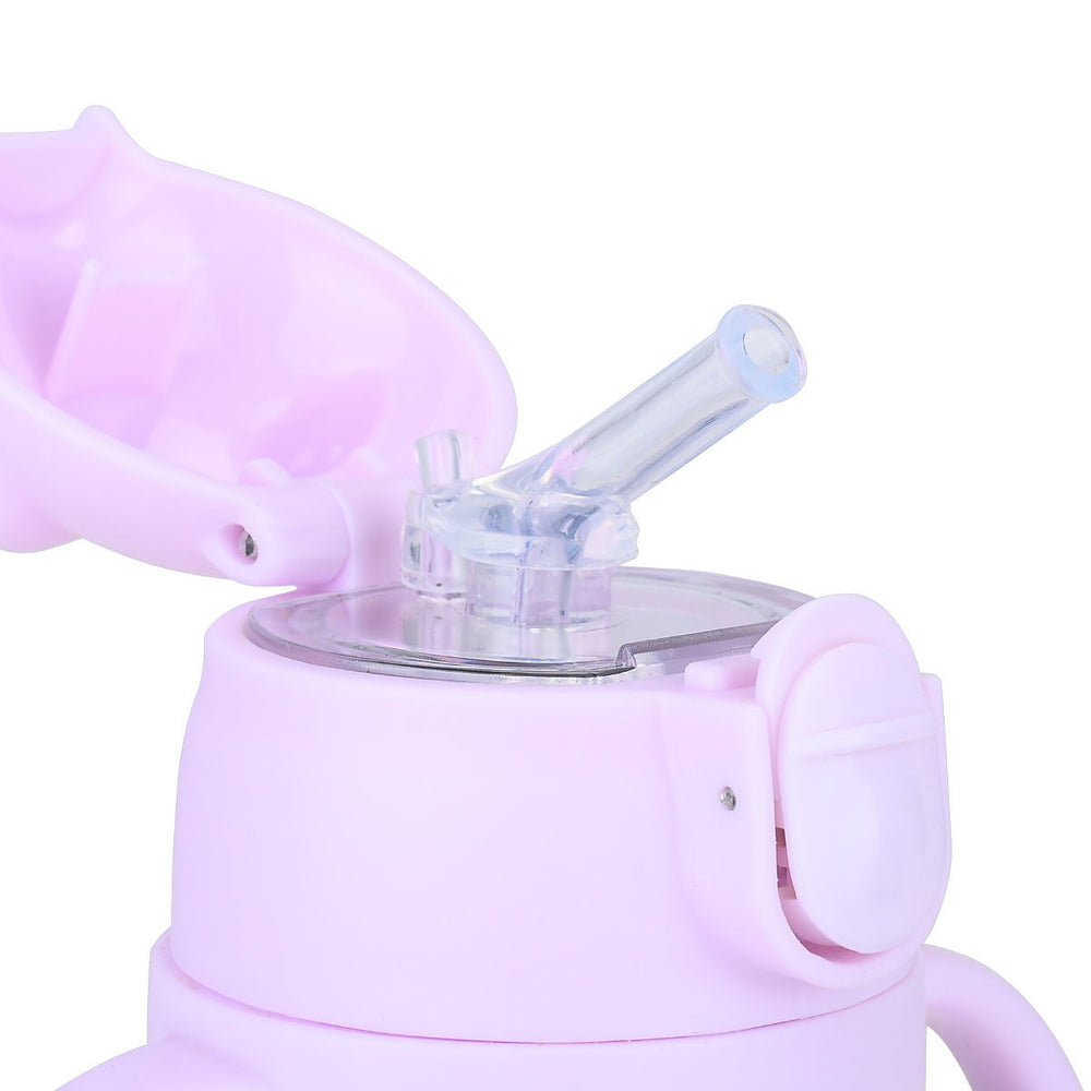 Estia Θερμός Παιδικό Με Λαβές Και Καλαμάκι 300ml Μωβ Με Λουλούδια Fairy Tales