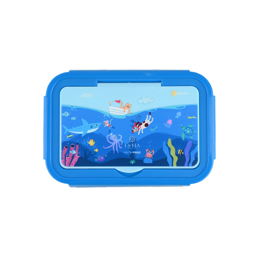 Τάπερ Estia Παιδικό 3 Θέσεων 1400ml Μπλε Ocean Play