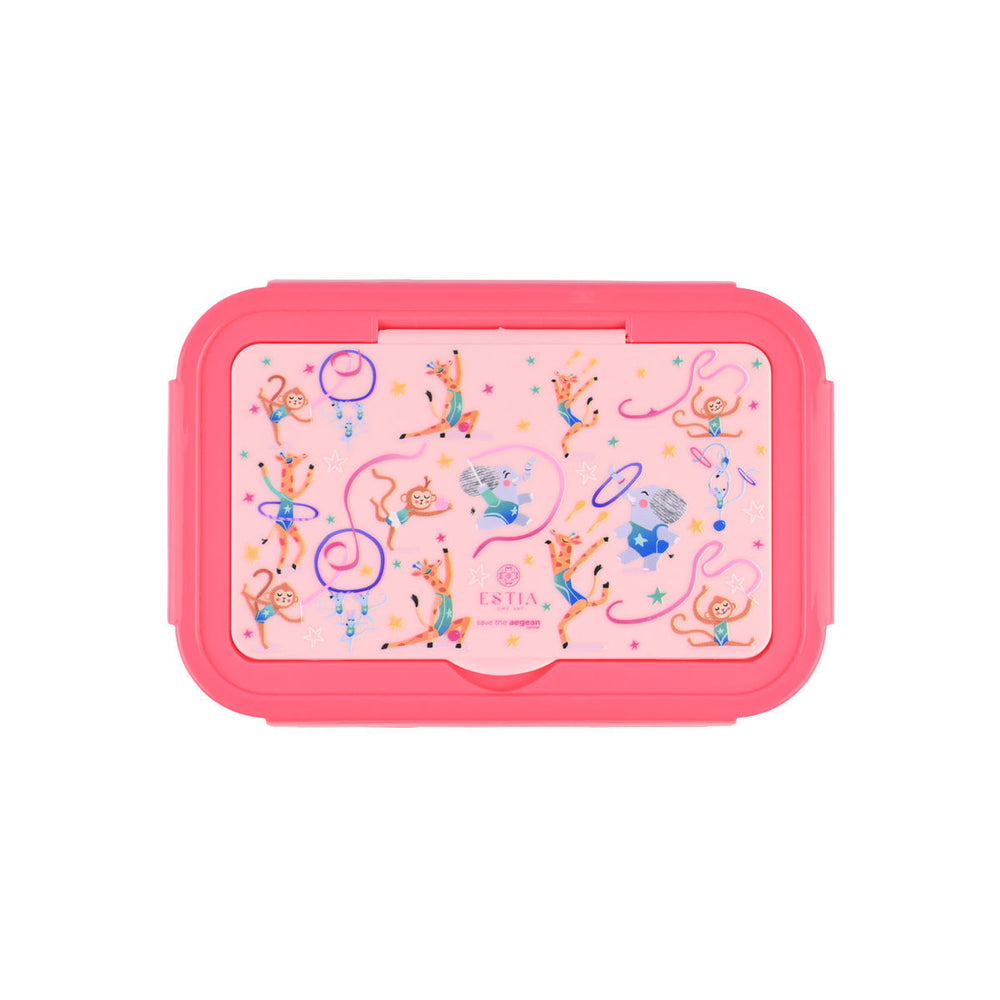 Τάπερ Estia Παιδικό Με 3 Αποσπώμενες Θήκες 1400ml Ροζ Wild Stunts