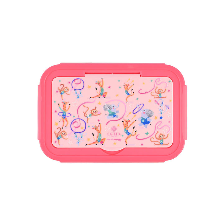 Τάπερ Estia Παιδικό Με 3 Αποσπώμενες Θήκες 1400ml Ροζ Wild Stunts