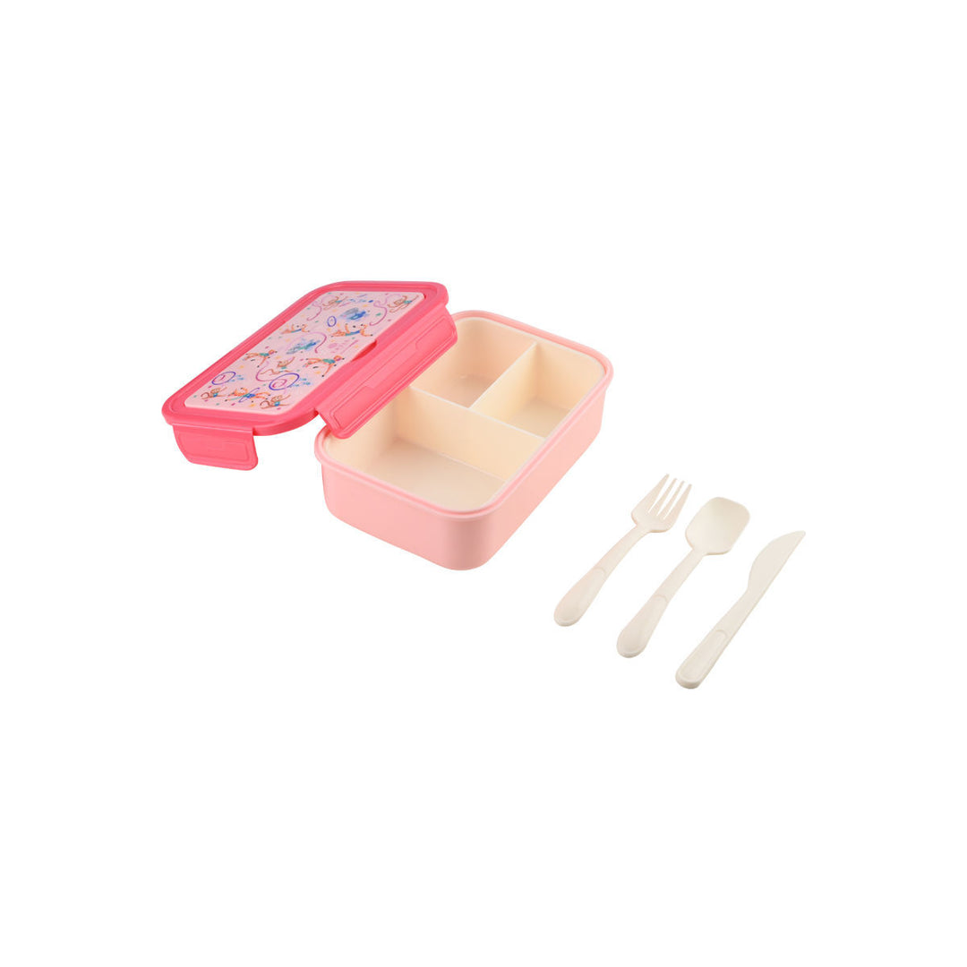 Τάπερ Estia Παιδικό Με 3 Αποσπώμενες Θήκες 1400ml Ροζ Wild Stunts