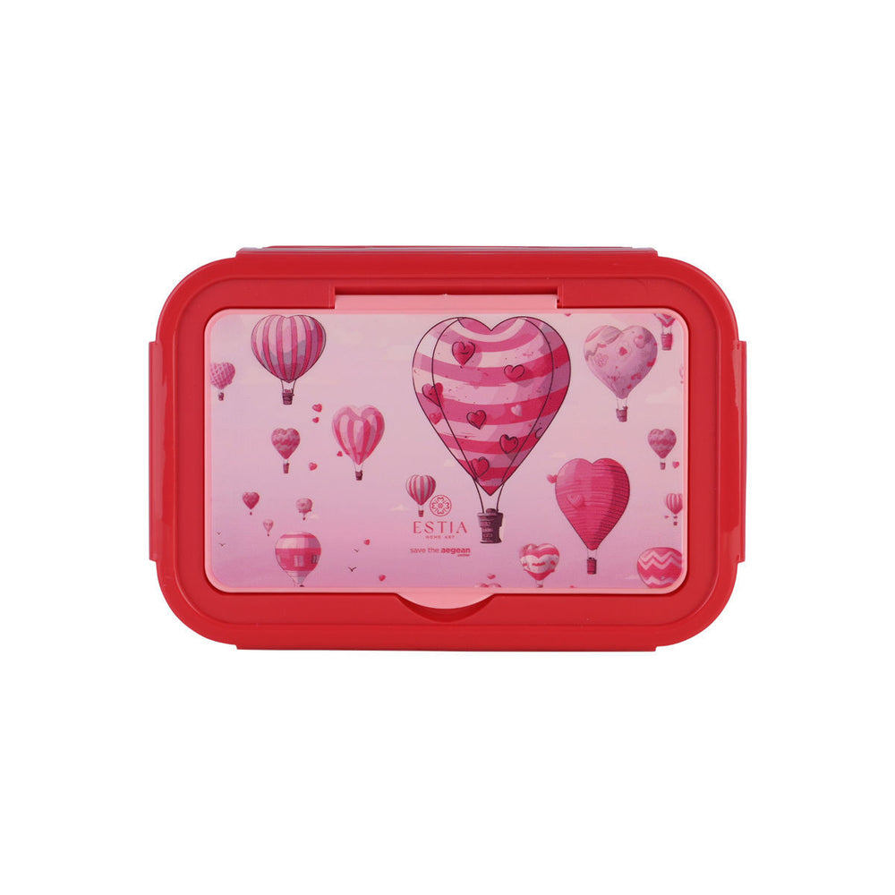 Τάπερ Estia Παιδικό Με 3 Αποσπώμενες Θήκες 1400ml Ροζ Love Ascend