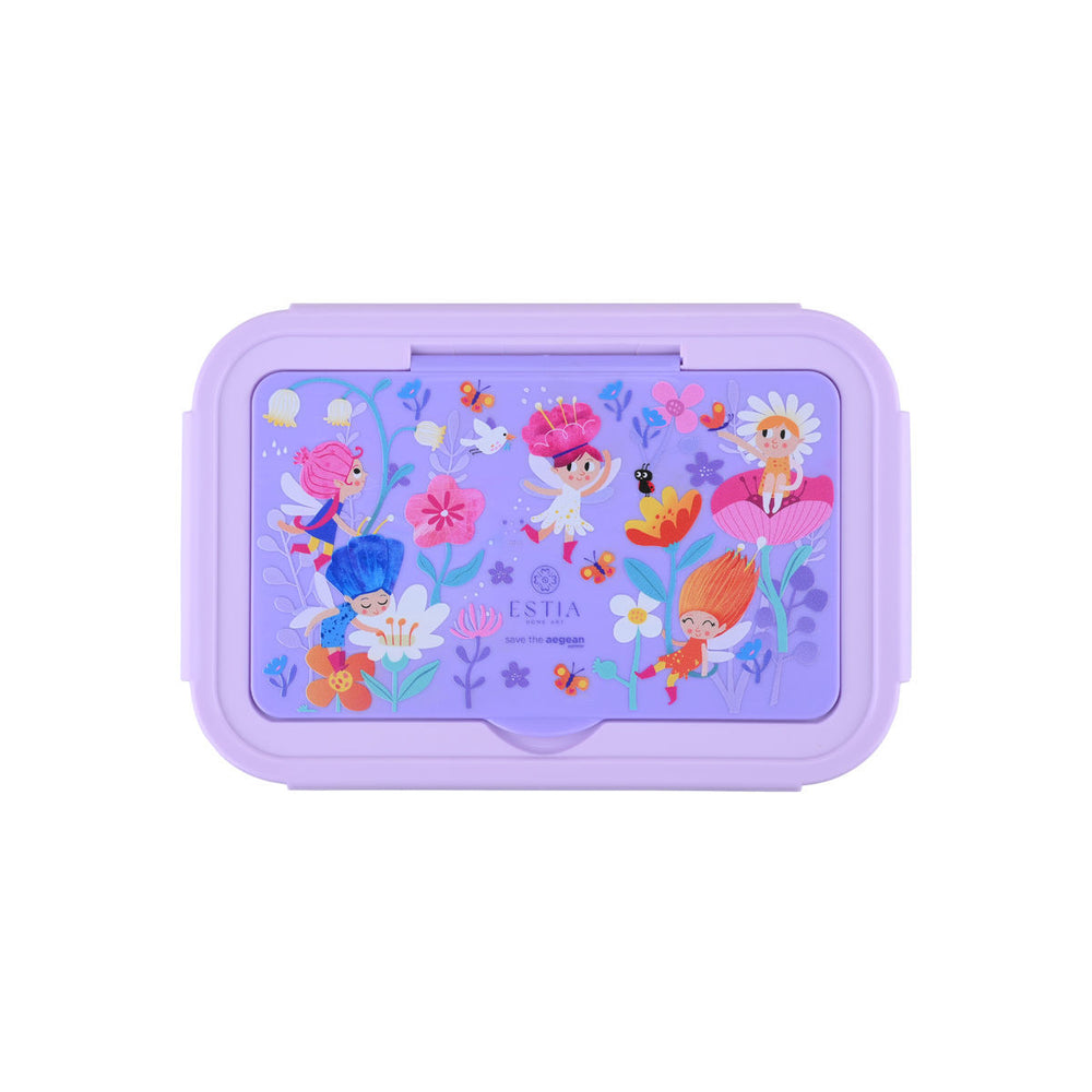 Τάπερ Estia Παιδικό Με 3 Αποσπώμενες Θήκες 1400ml Μωβ Fairy Tales
