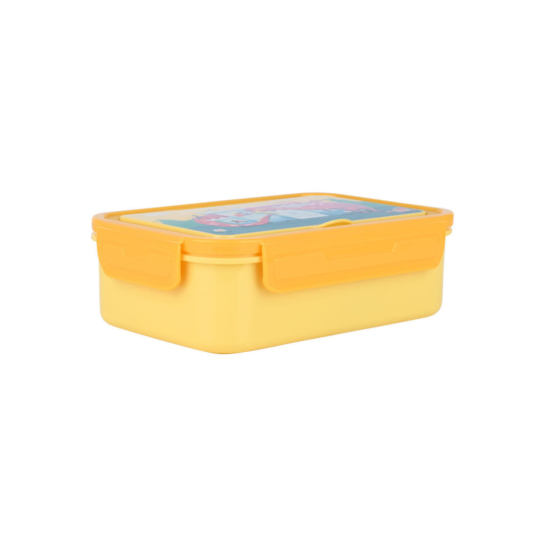 Τάπερ Estia Παιδικό Ανοξείδωτο 2 Θήκες Κουτάλι Πιρούνι Μαχαίρι 900ml Κίτρινο Fortress Dragon