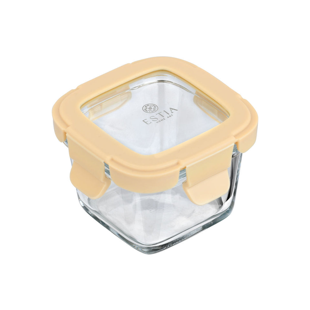 Estia Φαγητοδοχείο Γυάλινο 160ml Με Πλαστικό Καπάκι Μπεζ Click & Seal