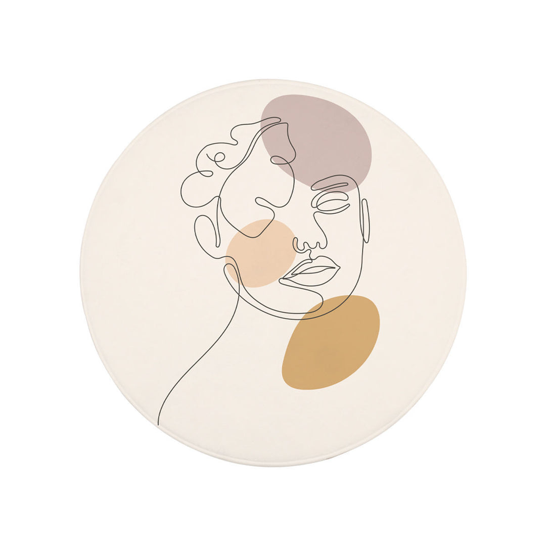 Πατάκι Μπάνιου Αντιολισθητικό Μπεζ 80x80cm Line Art Estia