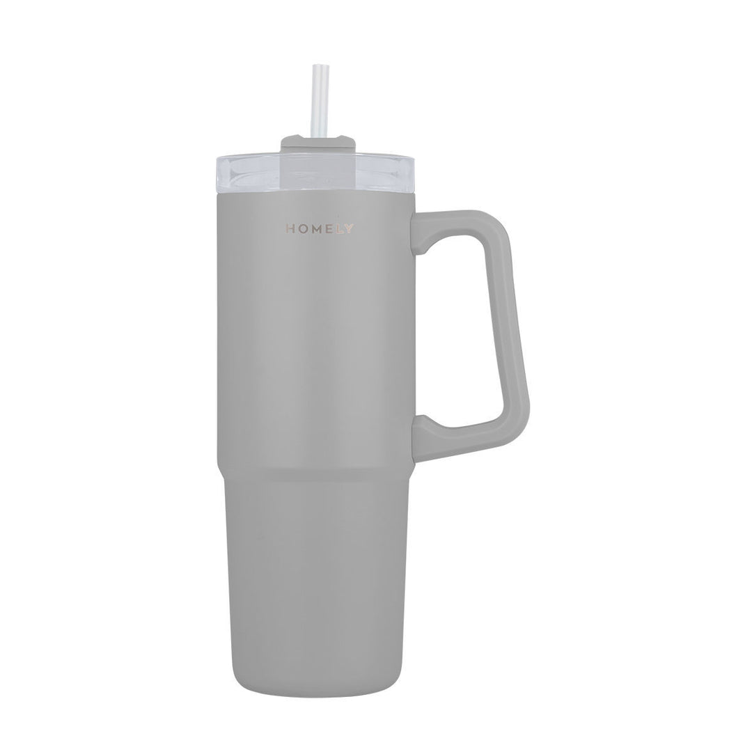 Estia Θερμός Με Καλαμάκι Tumbler Homely 900ml Γκρι Pebble Gray