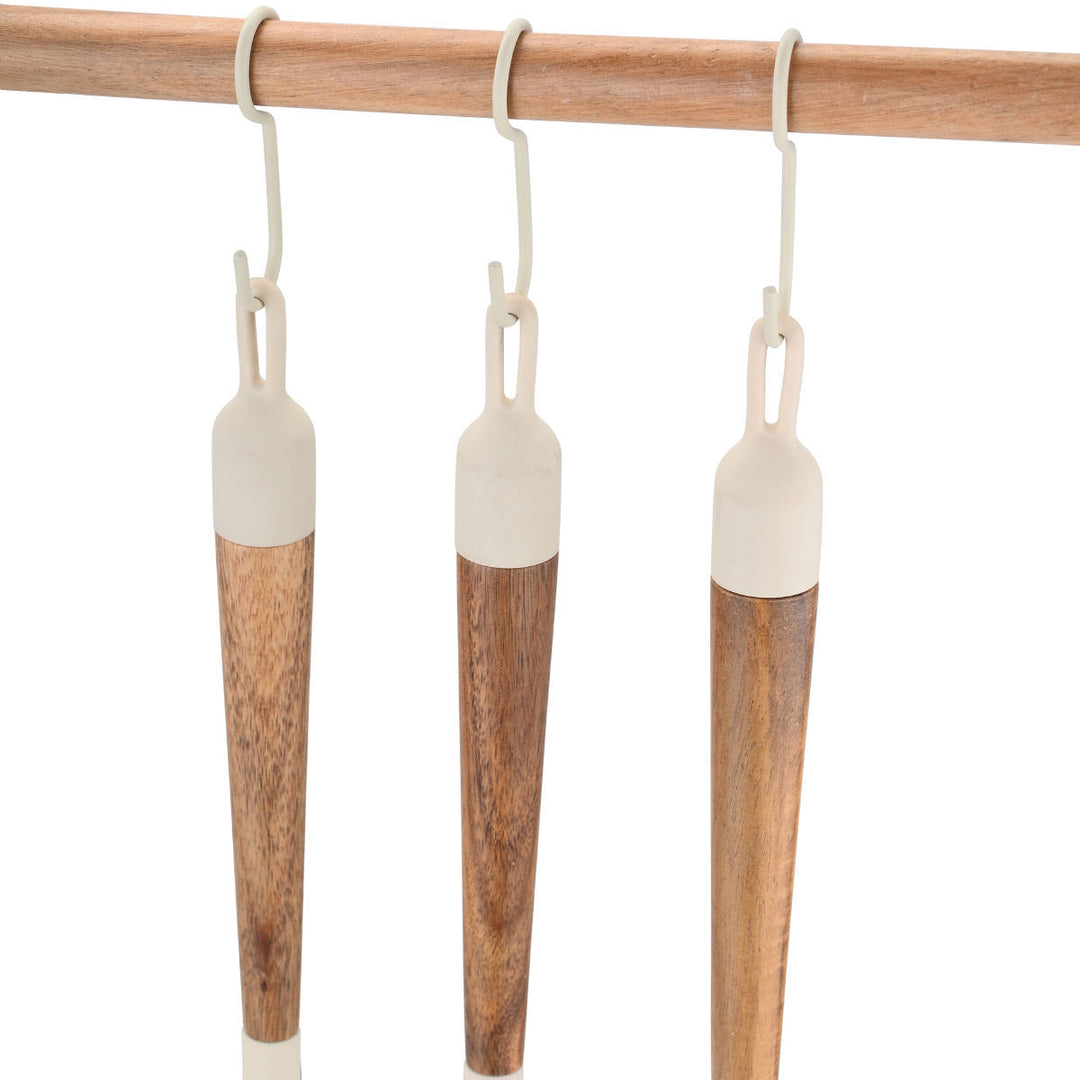 Κρεμάστρα Κουζίνας Επιτοίχια Με 6 Γάντζους Ξύλινη Allure Estia