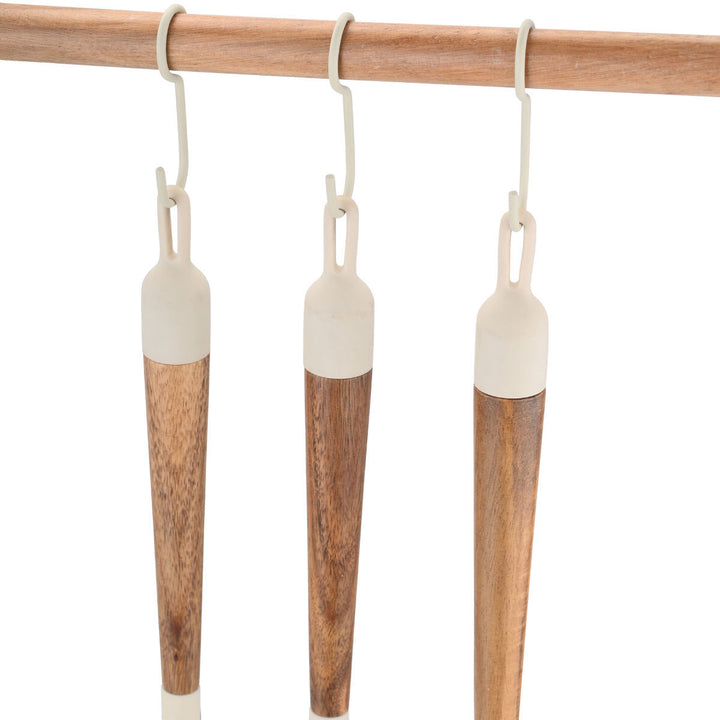 Κρεμάστρα Κουζίνας Επιτοίχια Με 6 Γάντζους Ξύλινη Allure Estia