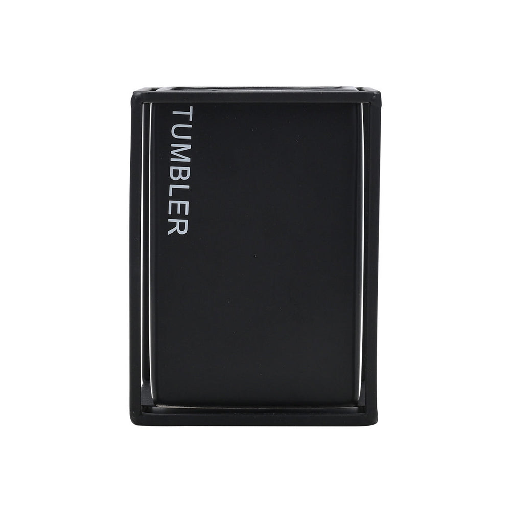 Estia Ποτηράκι Μπάνιου Κεραμικό Μαύρο Με Μεταλλικό Πλαίσιο Cage