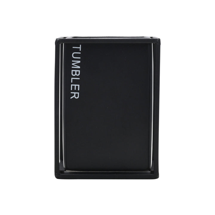 Estia Ποτηράκι Μπάνιου Κεραμικό Μαύρο Με Μεταλλικό Πλαίσιο Cage