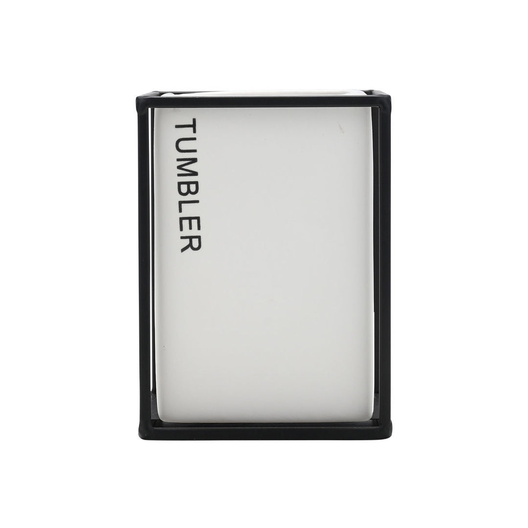 Estia Ποτηράκι Μπάνιου Κεραμικό Λευκό Με Μεταλλικό Πλαίσιο Cage