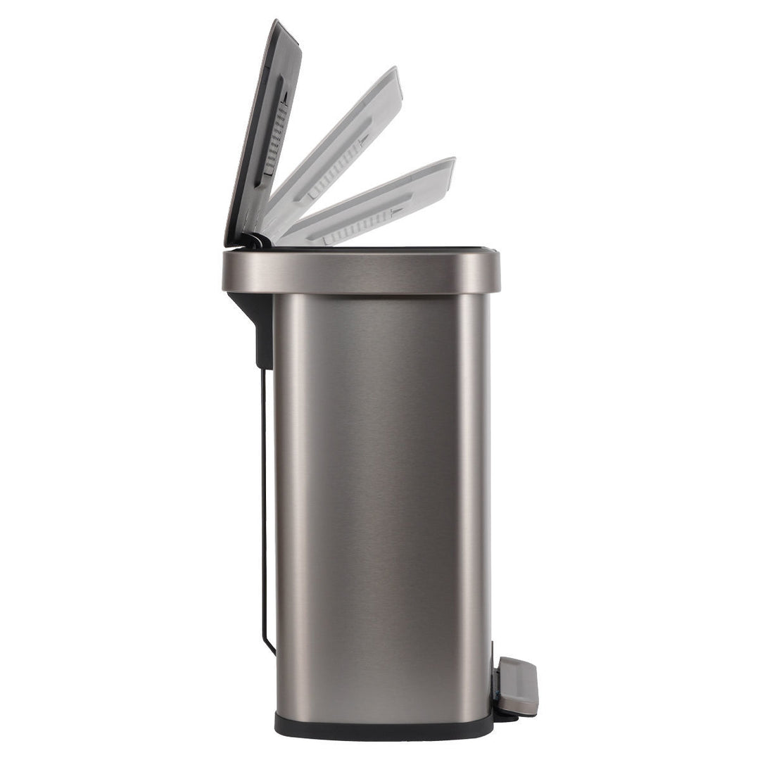 Κάδος Απορριμάτων Κουζίνας Ανοξείδωτος Ίνοξ 50lt Estia