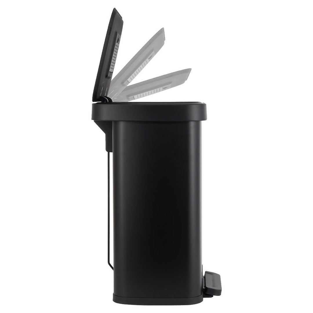 Κάδος Απορριμάτων Κουζίνας Ανοξείδωτος Μαύρος 50lt Estia